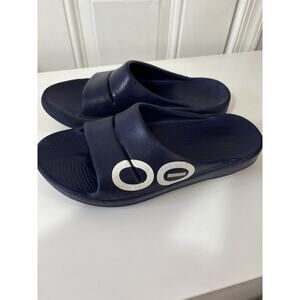 OOFOS OOahh Sport Slide Recovery Slip-on Sandals Blue M7 W9 EU40 Beach
